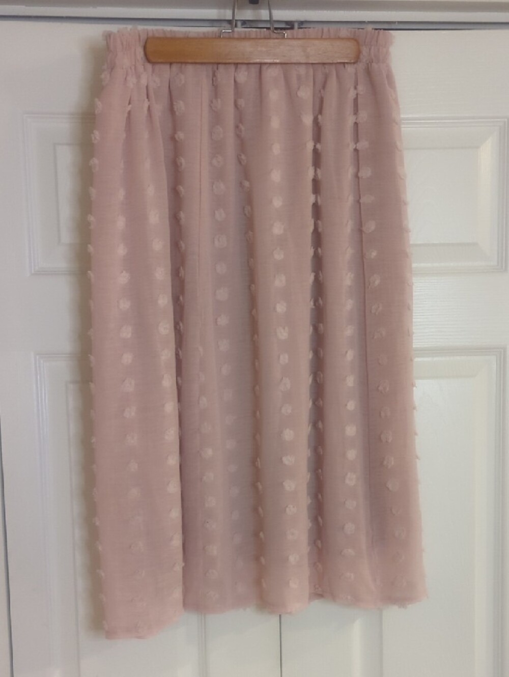 2XL Women’s Pink Textured Midi Skirt - Picture 3 of 7